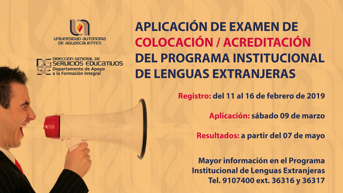 Aplicación de Examen de Colocación / Acreditación – Lenguas Extrangeras