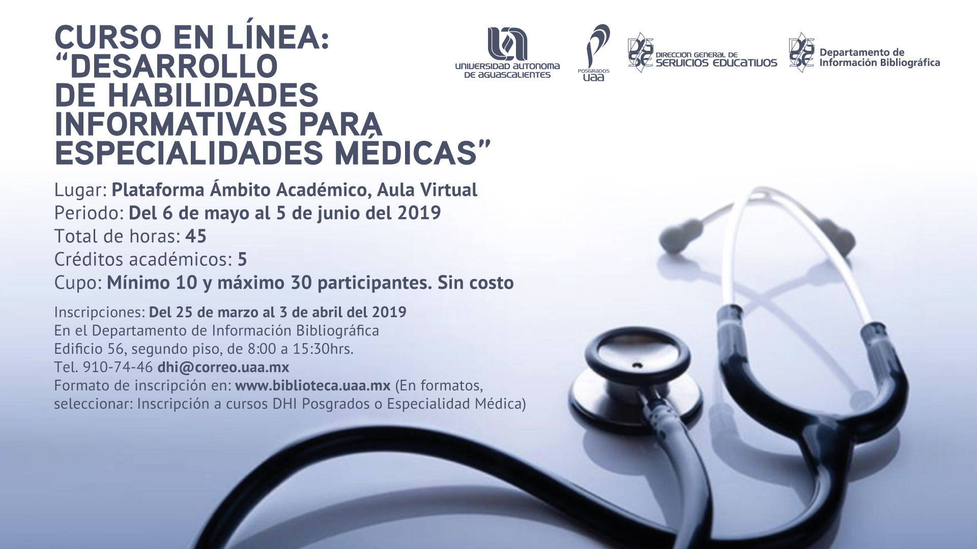 Curso en Línea «Desarrollo de Habilidades Informativas para Especialidades Médicas»