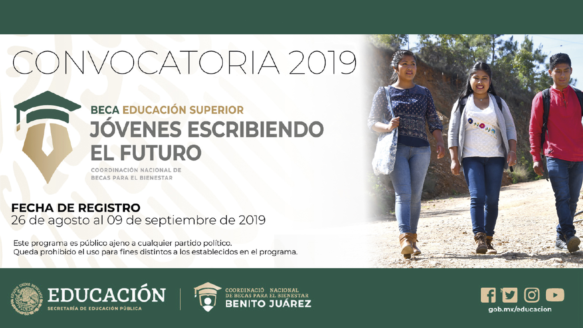 Convocatoria 2019/ Jóvenes escribiendo el futuro