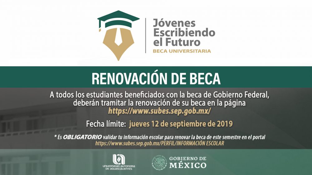 Renovación de beca «Jóvenes Escribiendo el Futuro»