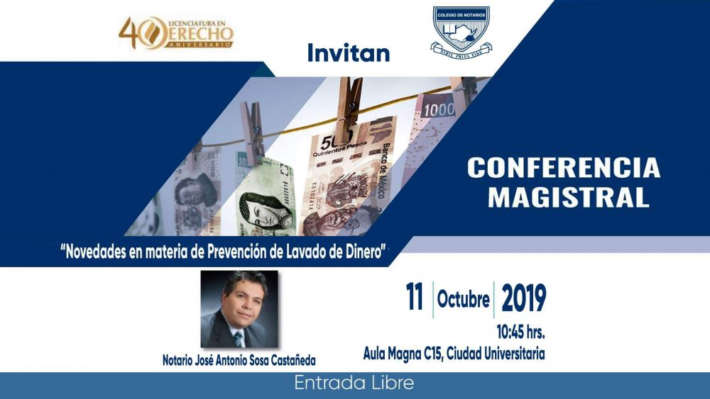 Conferencia Magistral – Novedades en materia de Prevención de lavado de Dinero