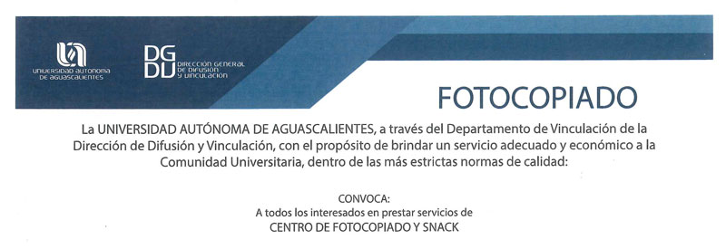 Convocatoria Servicios Concesionados – Fotocopiado