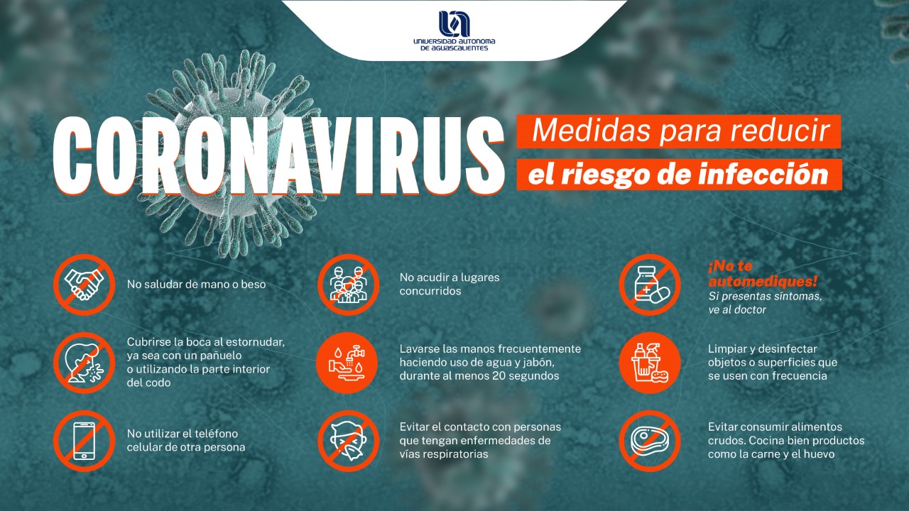 CORONAVIRUS – Medidas para reducir riesgo de infección