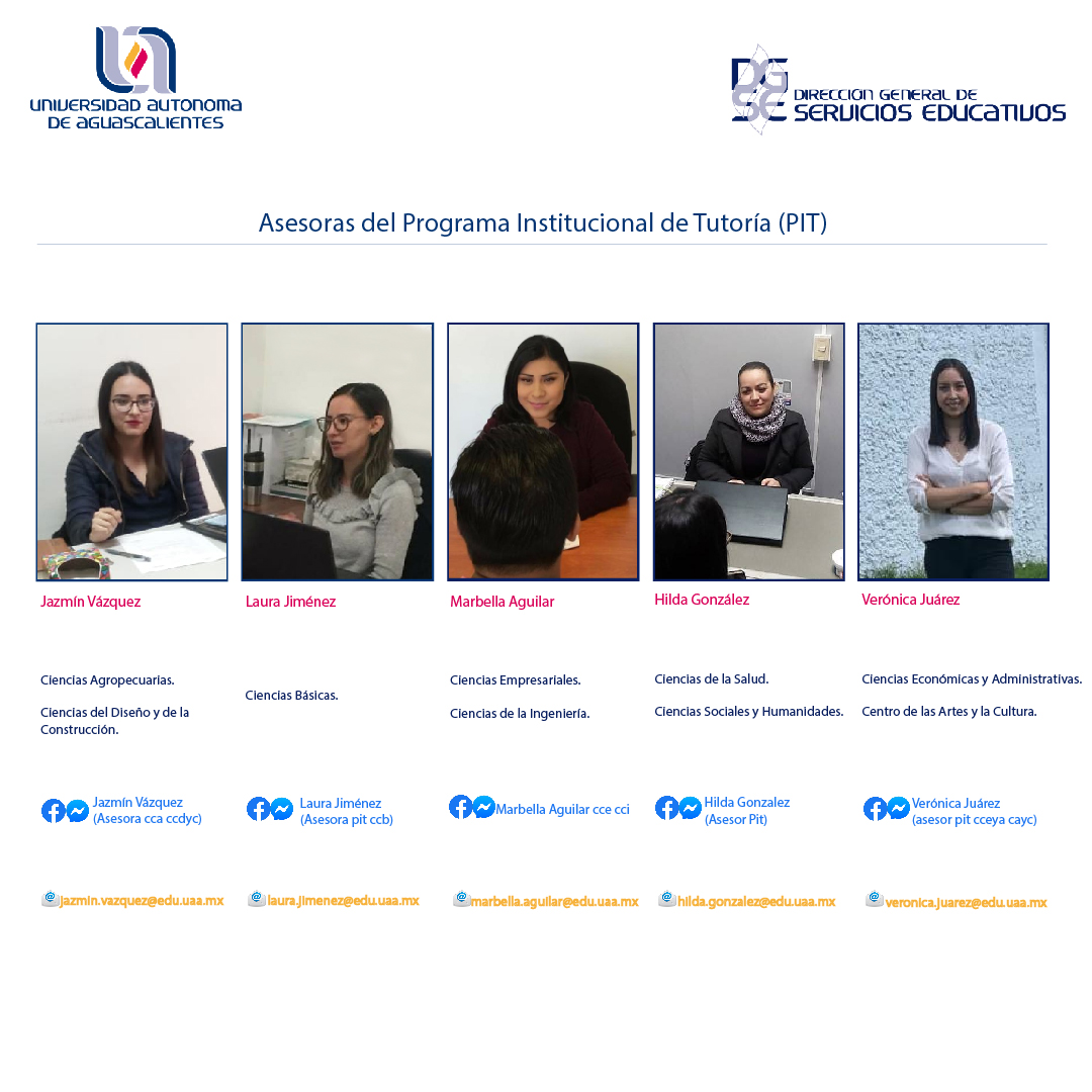 Identifica a la Asesora del Programa Insitutucional de Tutoría (PIT) de tu Centro Académico