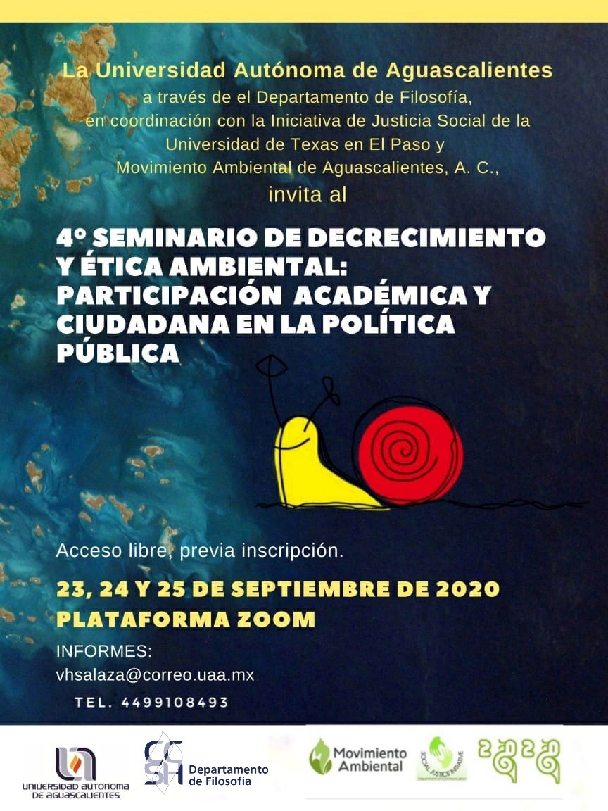 Cuarto Seminario de Decrecimiento y Ética Ambiental: Participación Académica y Ciudadana en la Política Pública