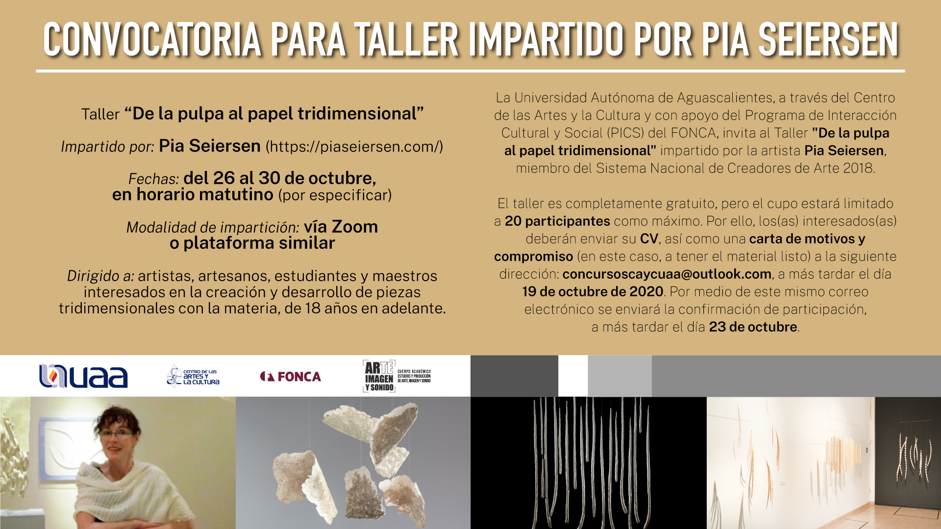 Invitación al Taller «De la pulpa al papel tridimensional»