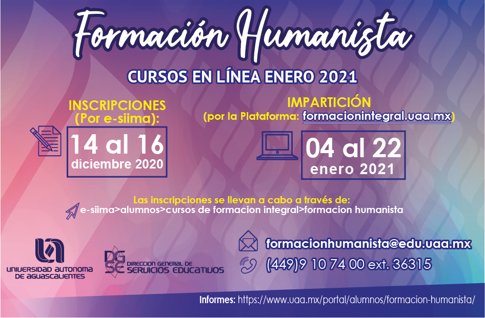 Cursos Intensivos de Formación Humanista Enero 2021