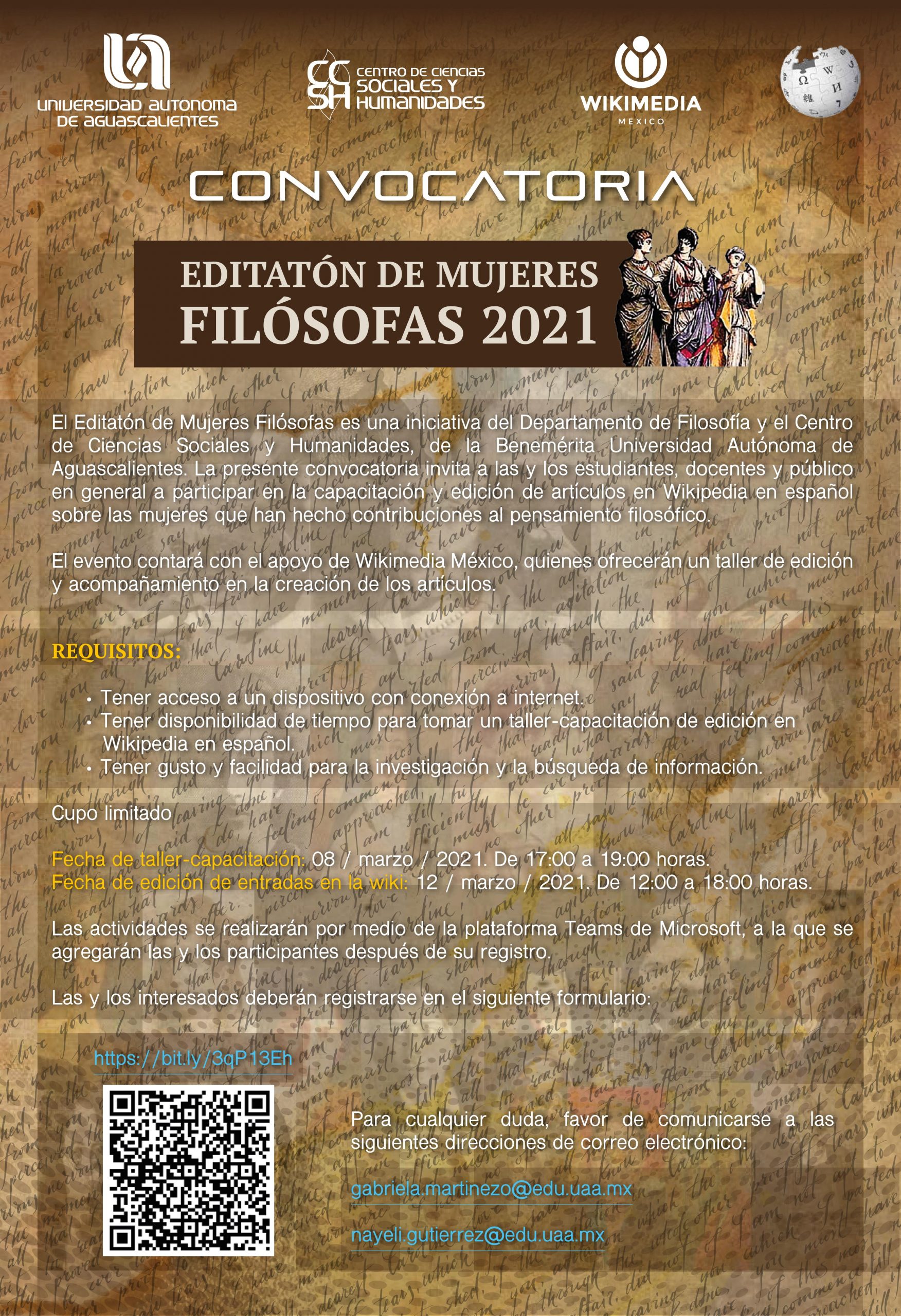 Convocatoria del Editatón de Mujeres Filósofas 2021