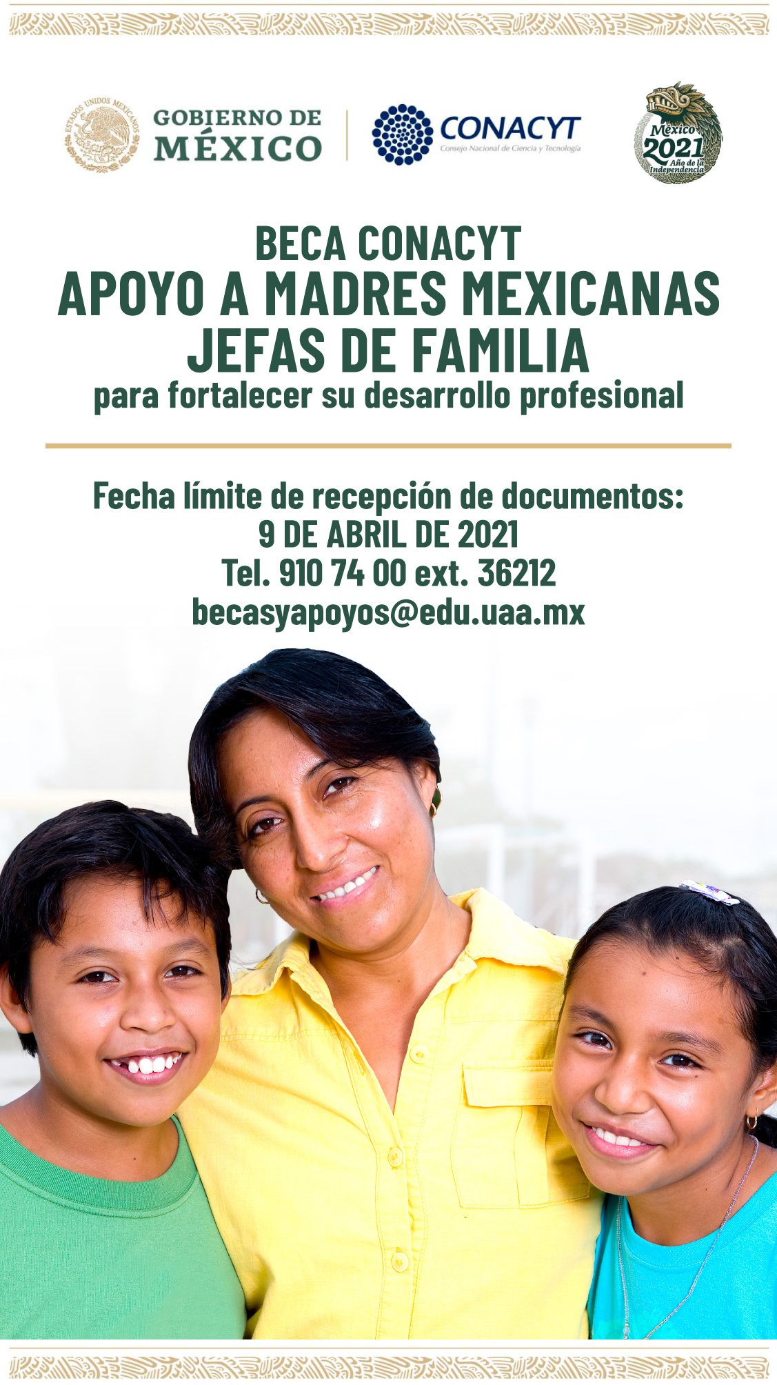 Beca Conacyt – Apoyo a Madres Mexicanas Jefas de Familia