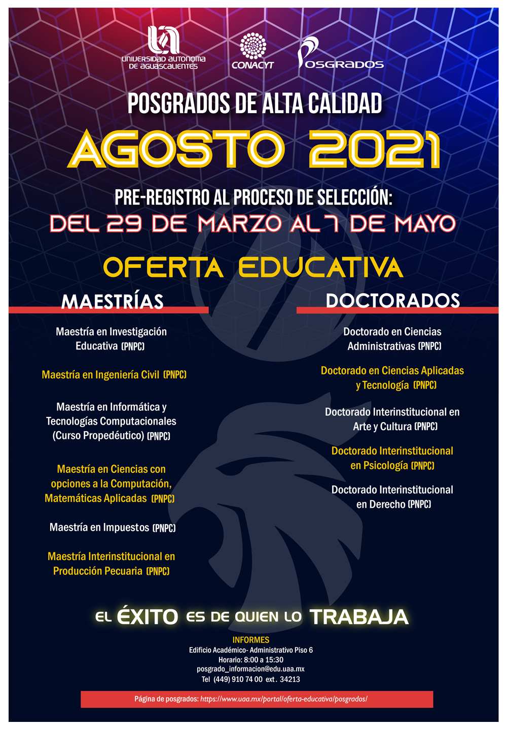 Convocatorias Posgrados Agosto 2021