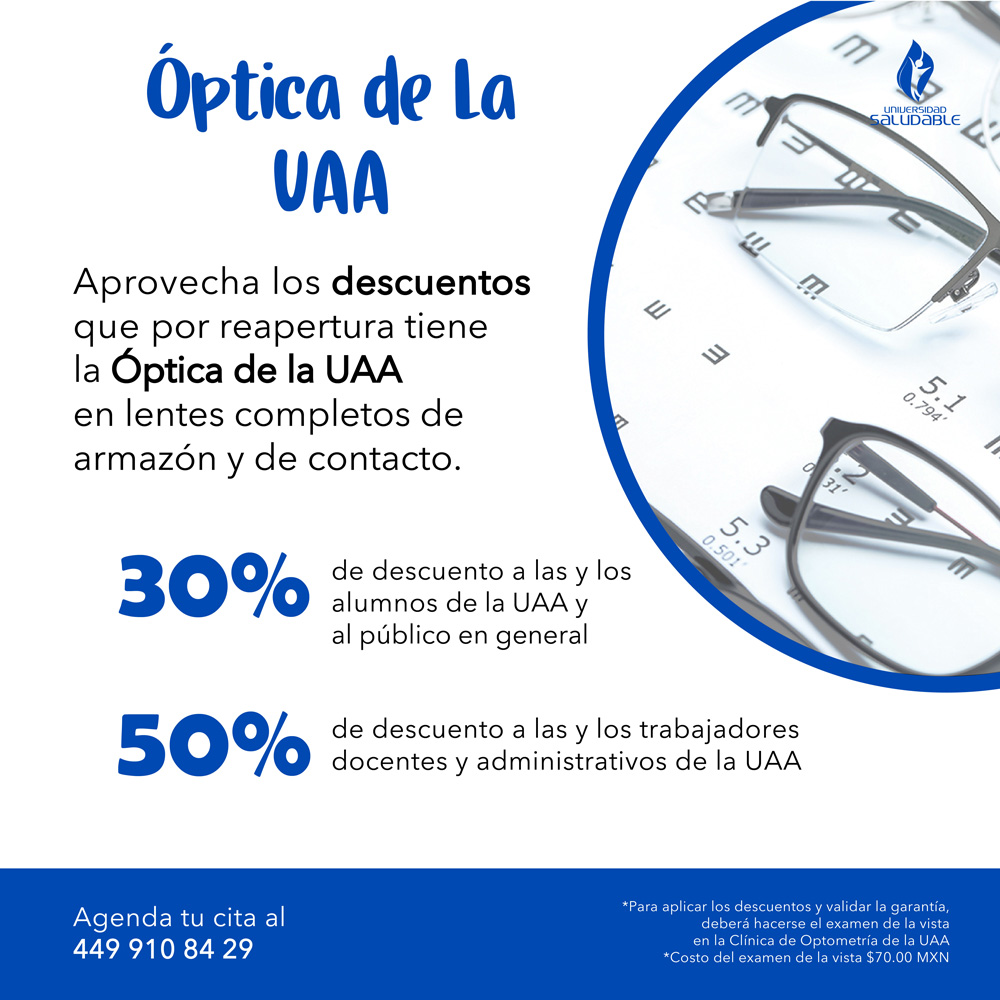 Descuentos en la ÓPTICA UAA