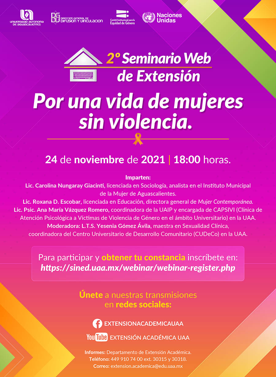 POR UNA VIDA DE MUJERES SIN VIOLENCIA – SEMINARIO WEB