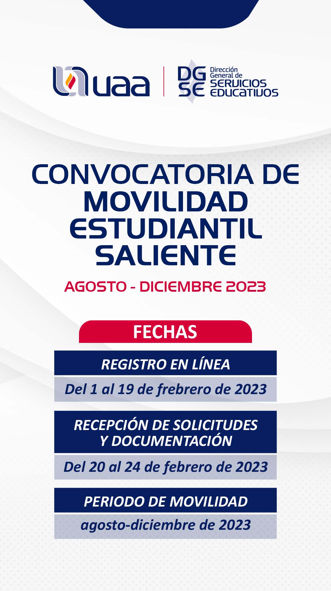 CONVOCATORIA DE MOVILIDAD ESTUDIANTIL SALIENTE