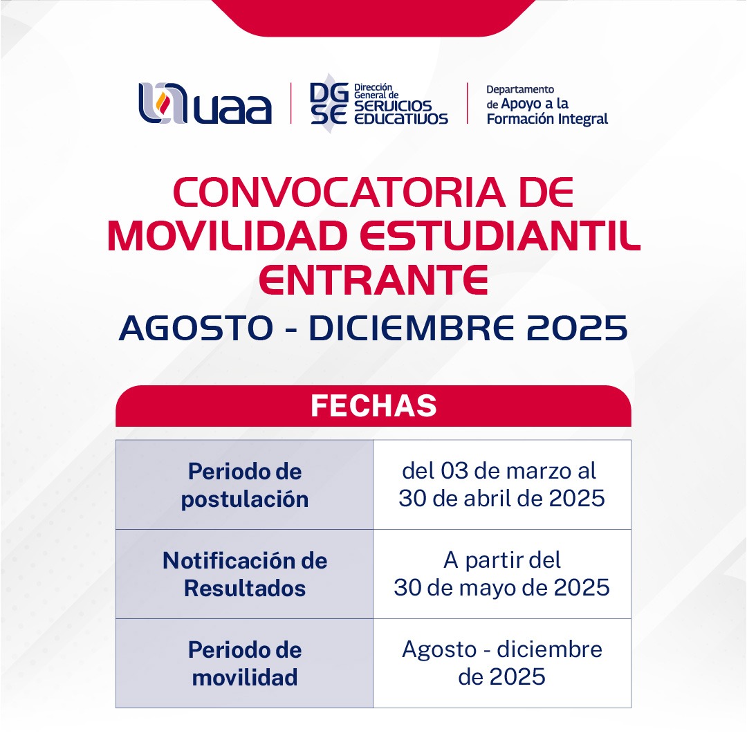 CONVOCATORIA DE MOVILIDAD ESTUDIANTIL ENTRANTE