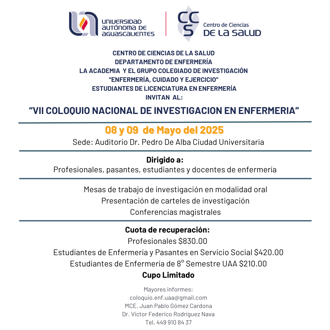 VIl COLOQUIO NACIONAL DE INVESTIGACIÓN EN ENFERMERIA